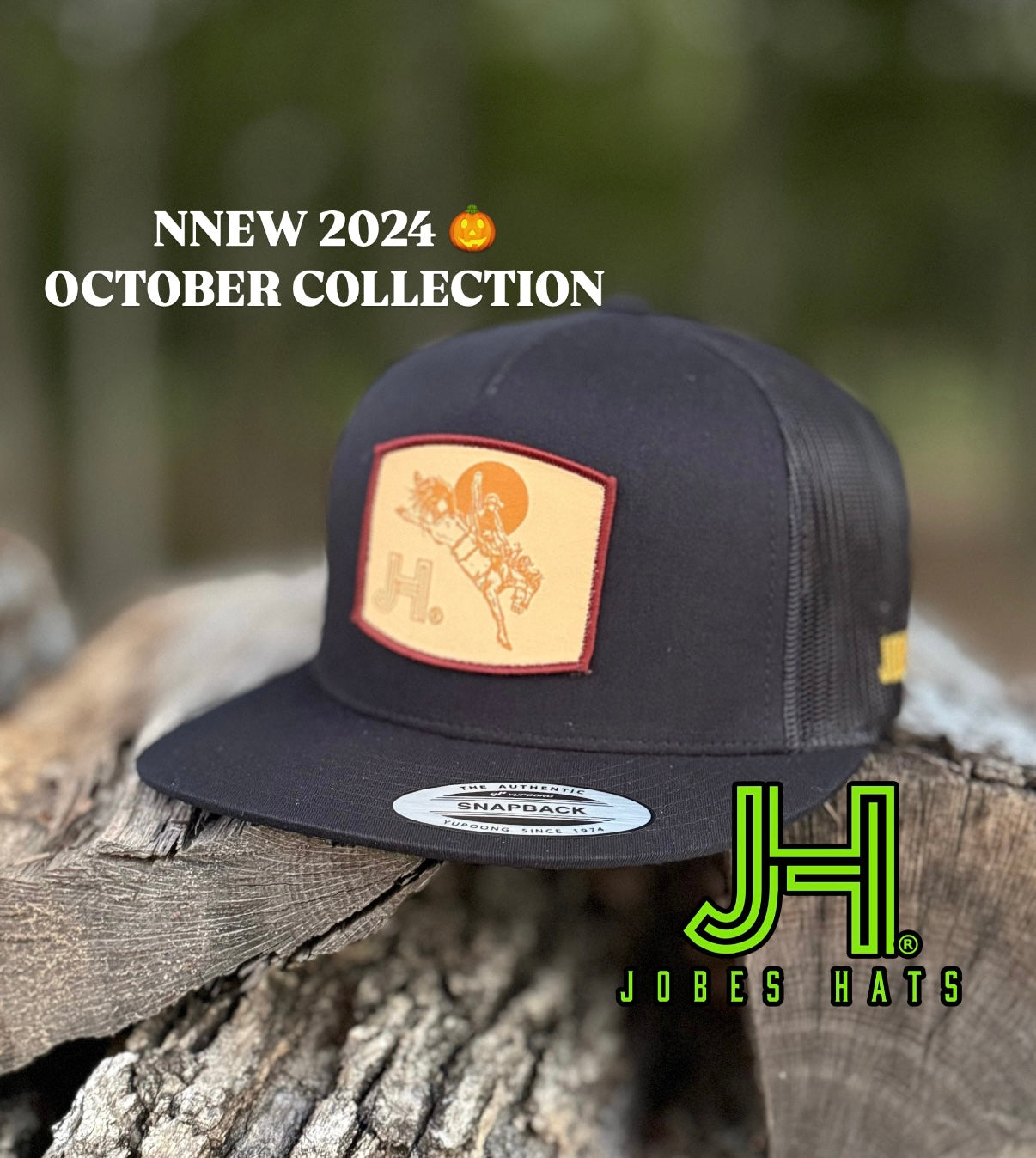 2024 Jobes Hats- All Black Bucker patch - Jobes Hats, LLC