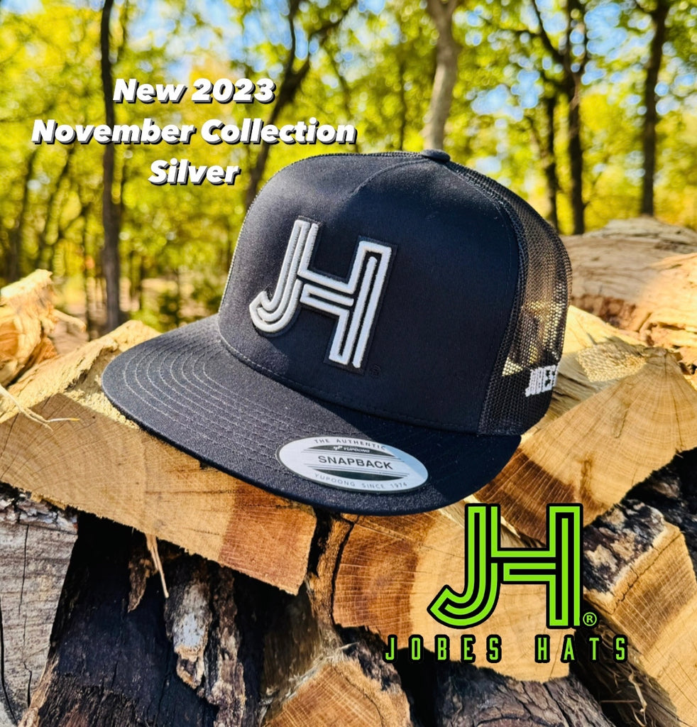 2023 November Collection Silver Jobes Cap-  All Black Silver 3D JH - Jobes Hats