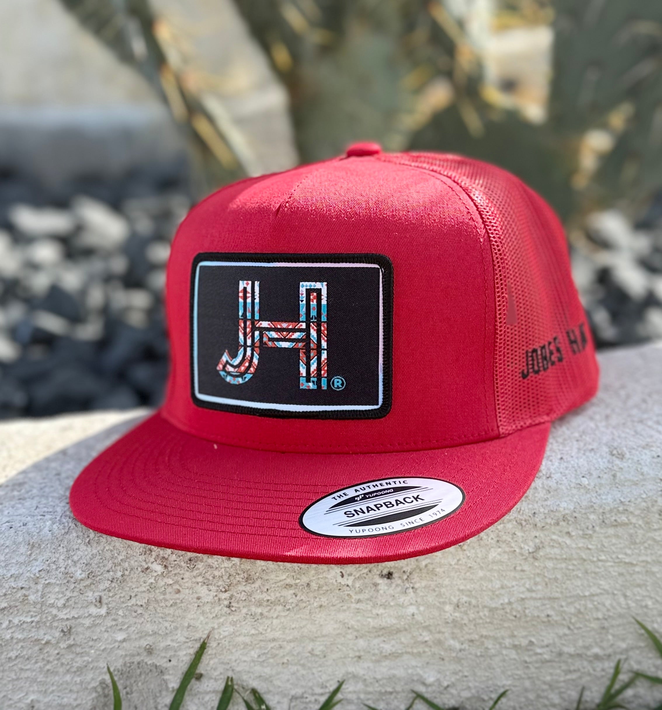 New 2024 JH cap- All Red Techno patch - Jobes Hats, LLC