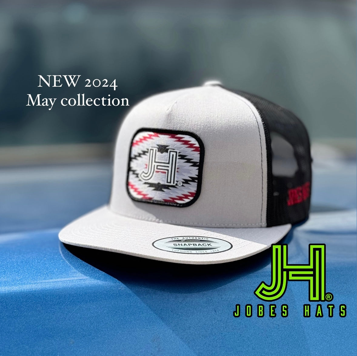 NEW 2024 JH Cap- Silver/Black Rapido patch (May Collection) - Jobes Hats, LLC