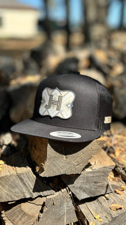 New 2024 Jobes Hats- All Black Grey Aztec patch - Jobes Hats, LLC