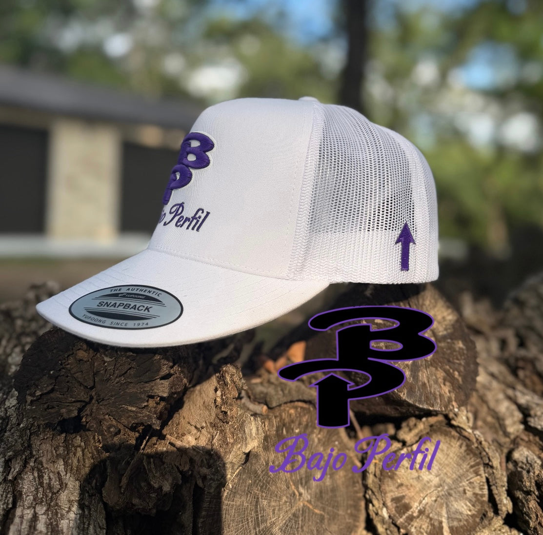 All white BP/Arrow Purple with white outline
