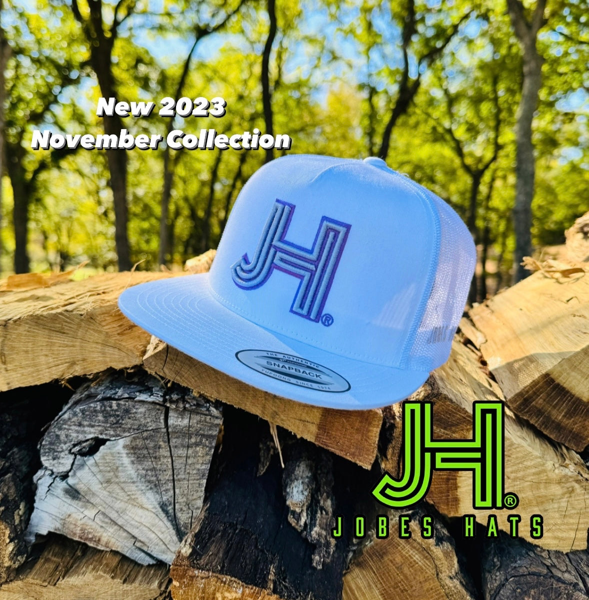 2023 November Collection  Jobes Cap-  All White Lavender 3D JH - Jobes Hats