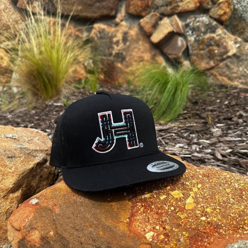 NEW 2023 Jobes Hats All Black JH Silver Outline - Jobes Hats