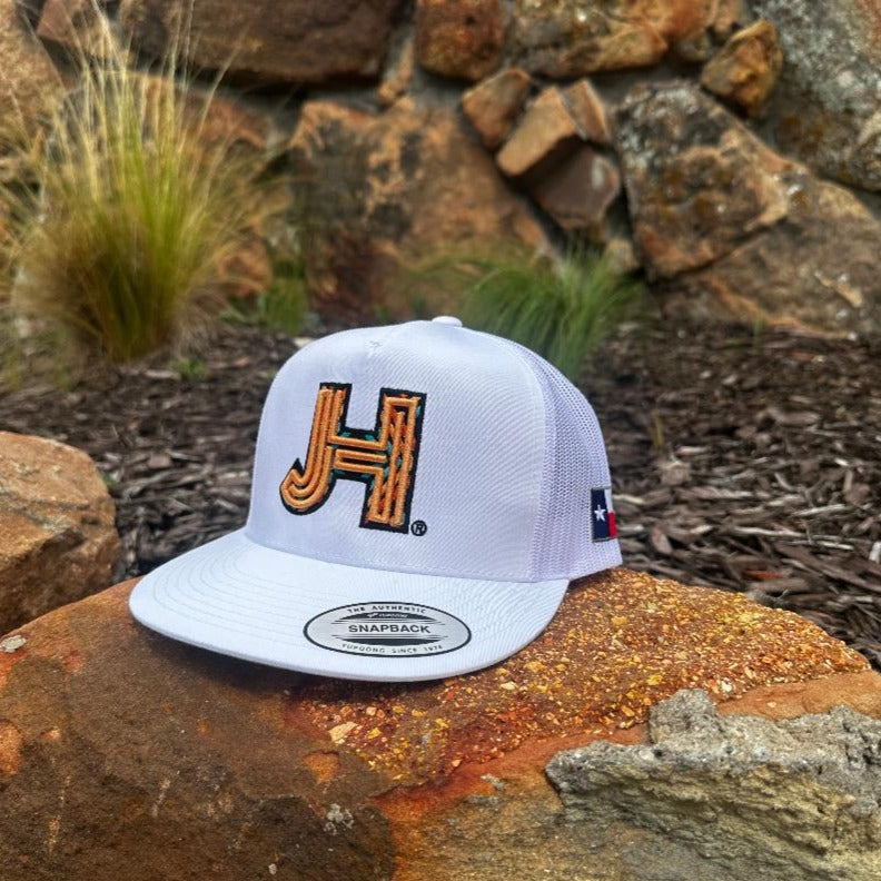 NEW 2023 All White Neon Orange Outline - Jobes Hats