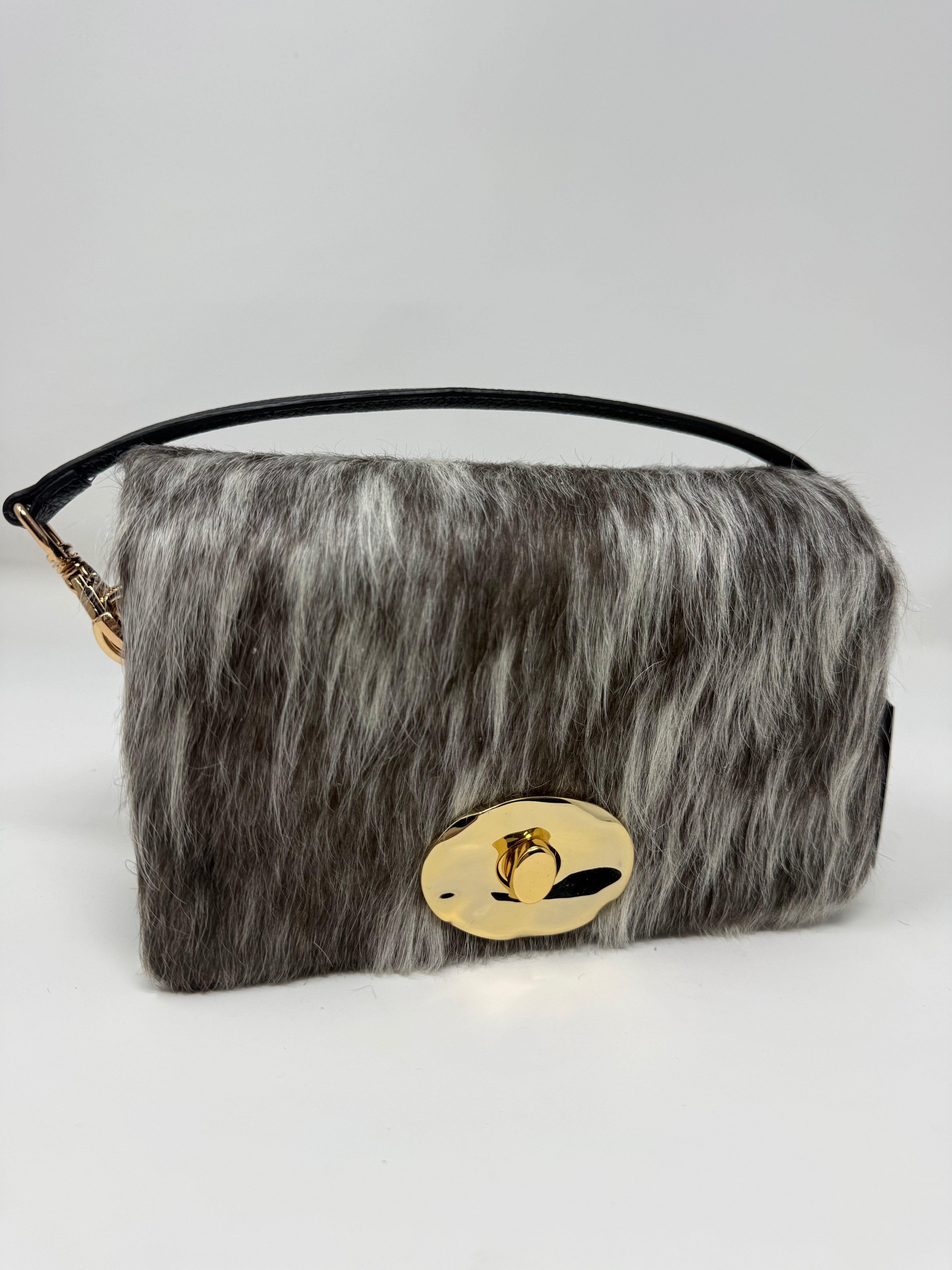 Mini Flap Genuine Cowhide Clutch Purse #5