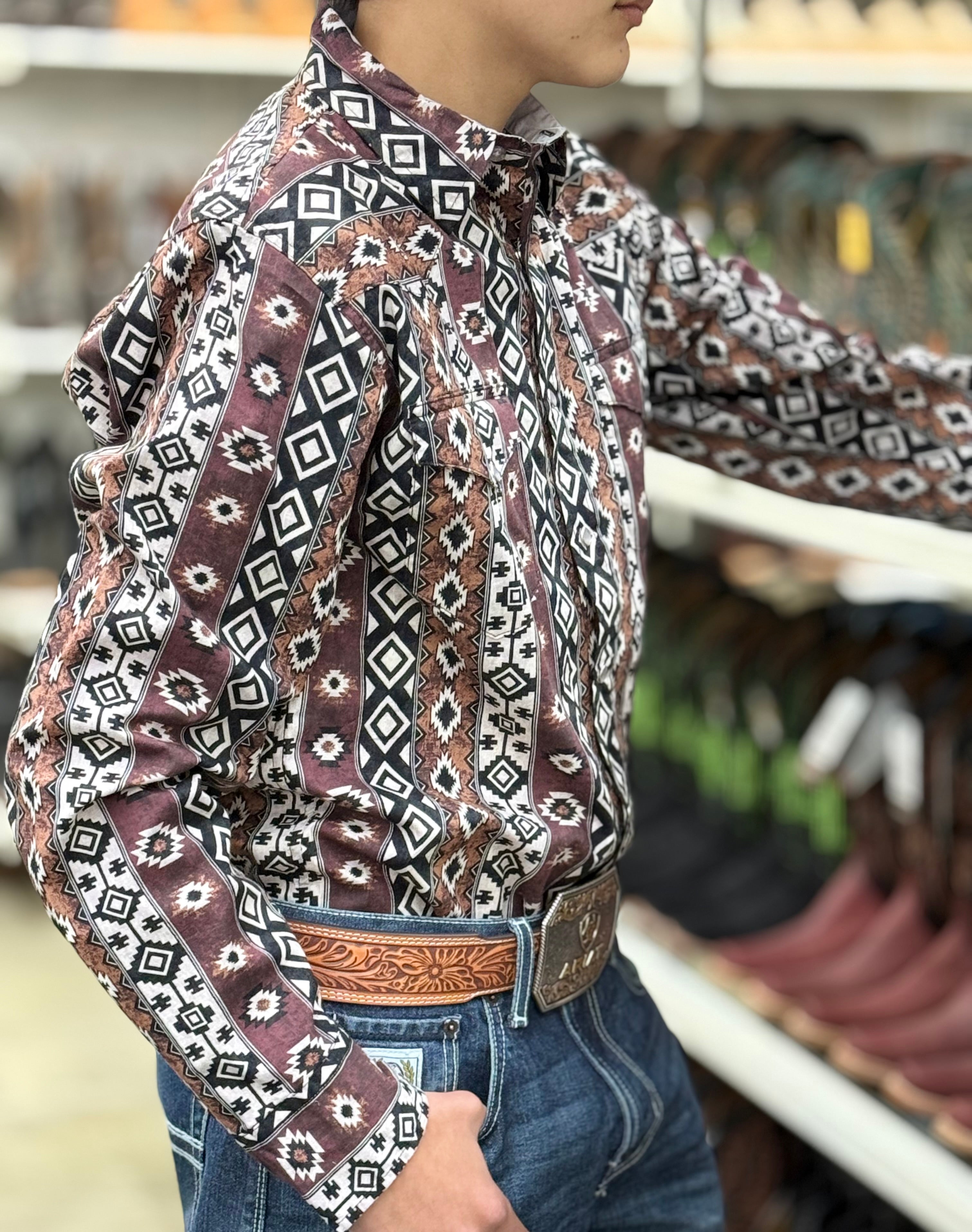 Roper Long Sleeve snap shirt #0154 BL - Jobes Hats, LLC