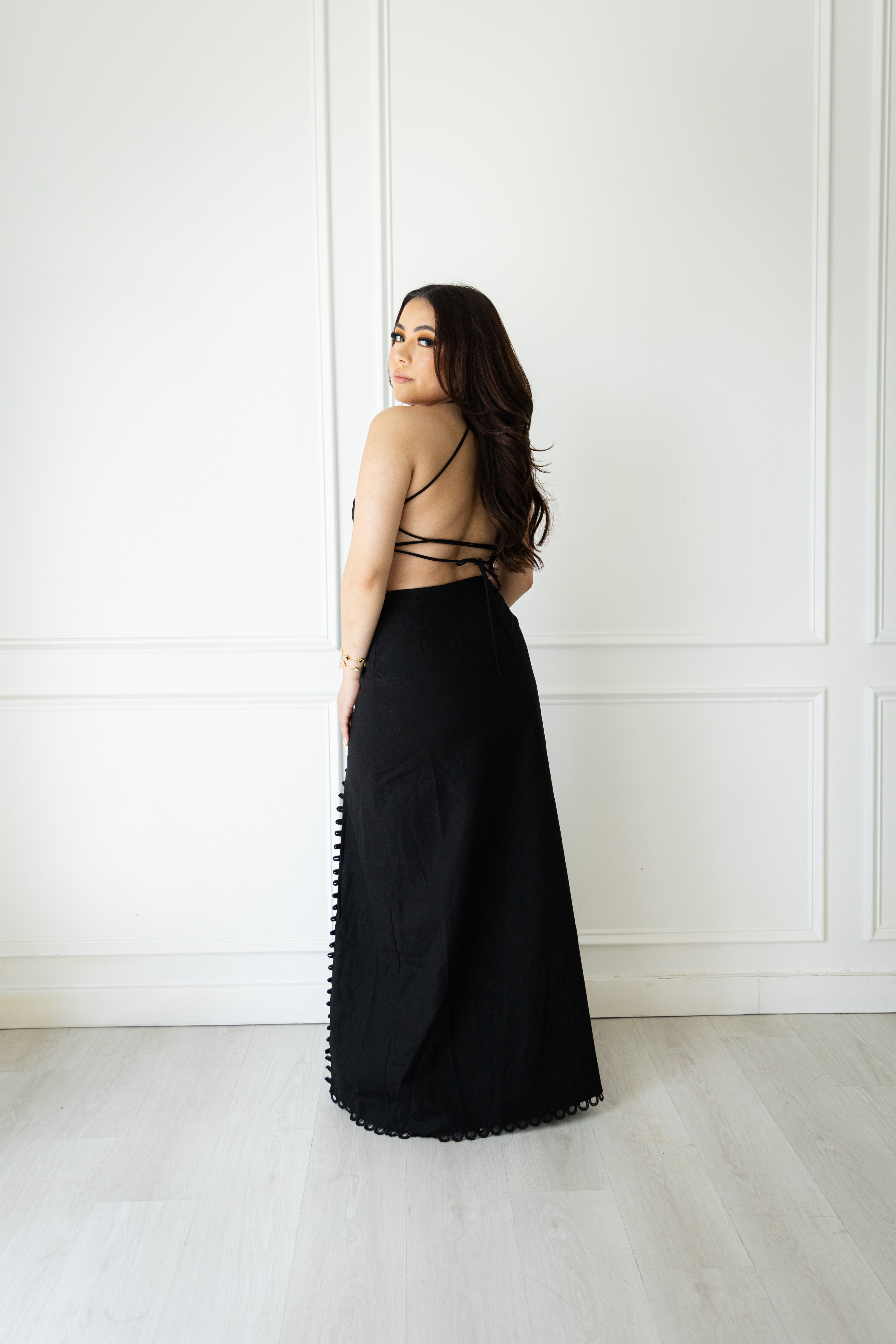 JH Womens Luxxe Black Slit Dress #2817 JH Womens Luxxe Black Slit Dress #2817