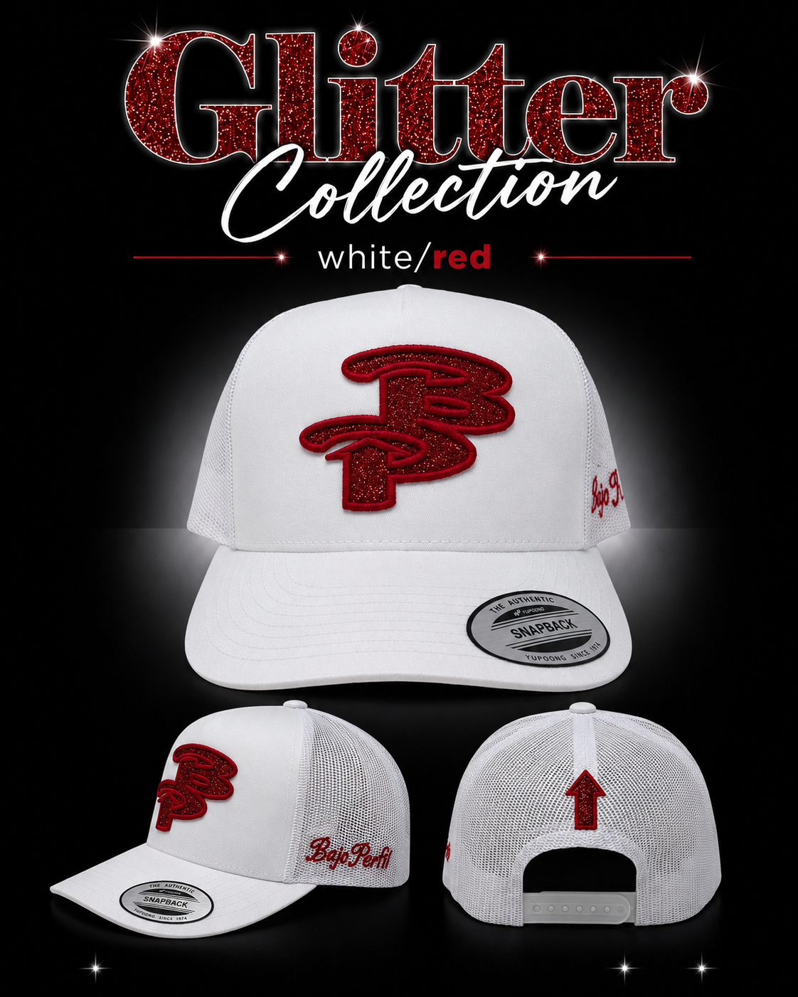BP Glitter white/red