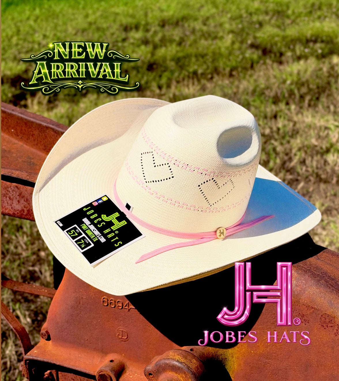 2026 Jobes Hats Straw Hat “Bella Rosa” 4” 1/4 Brim (Comes open and flat)