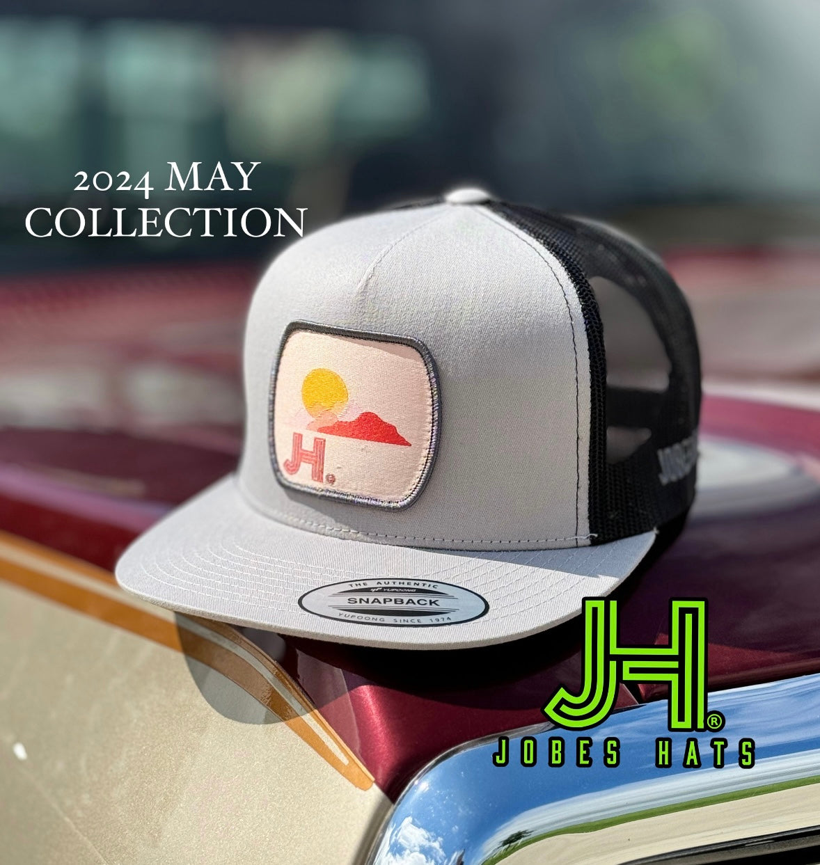 NEW 2024 JH Cap- Silver/Black Rosa patch (May Collection) - Jobes Hats, LLC