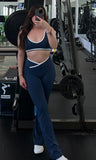 JH Womens Athleisure Allie set Navy and white outline #2812