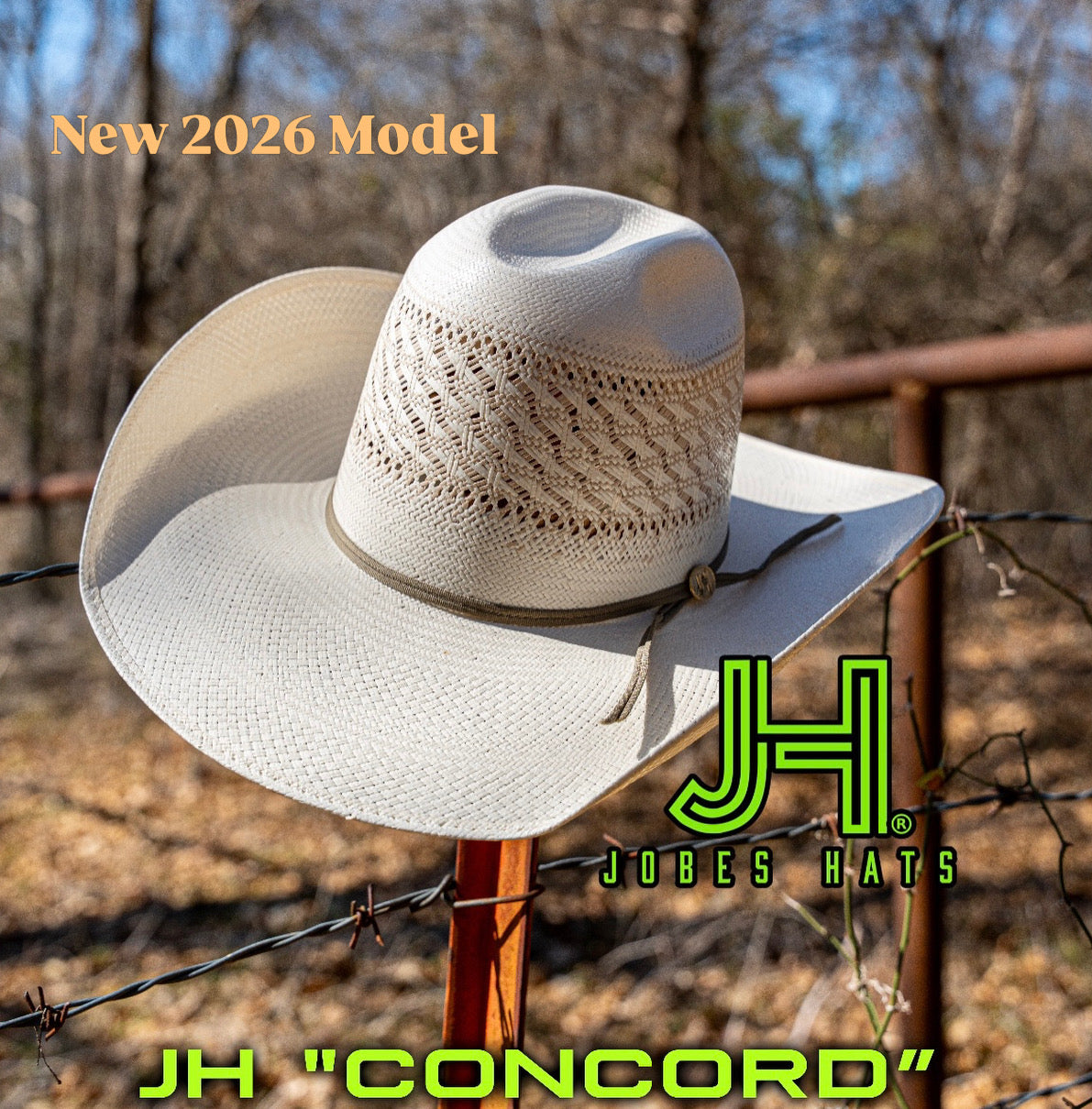 NEW 2026 JH Straw Hat “Concord” 4”1/4 Brim - Jobes Hats, LLC