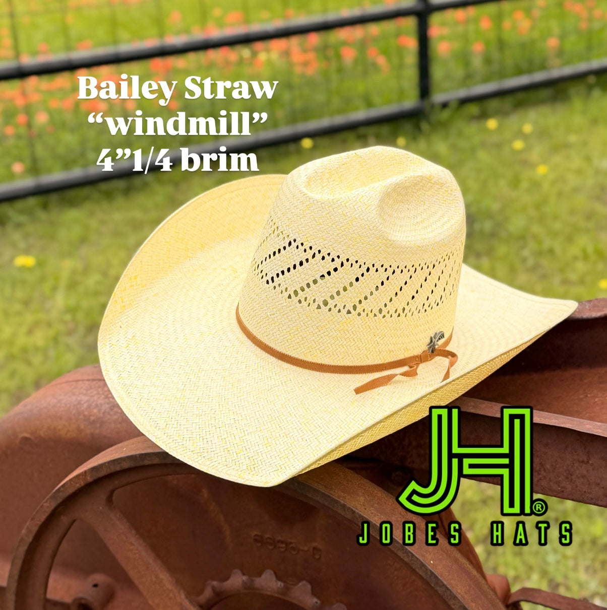 New 2025 Bailey Retro Bangora “Windmill” 4” Brim (Comes open and flat)