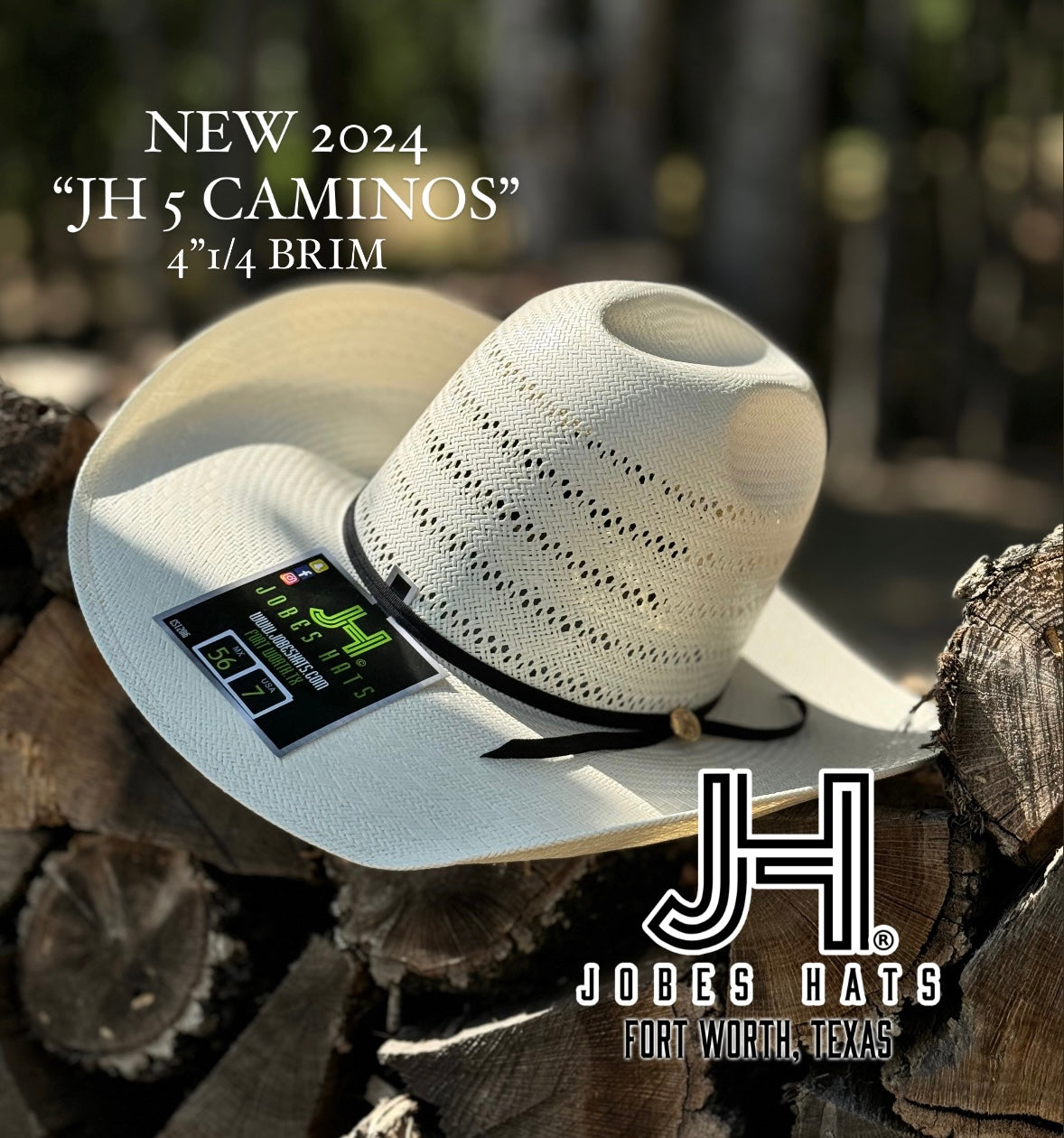 2024 Jobes Hats Straw Hat “5 CAMINOS” 4”1/4 Brim (Comes open and flat) - Jobes Hats, LLC