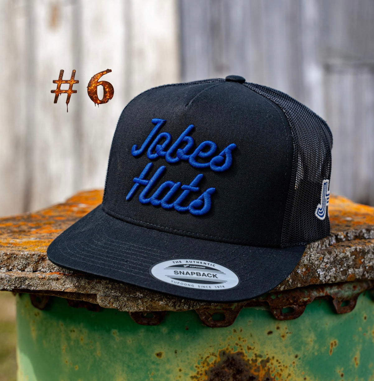 New 2026 JH Cap- “Jobes Matte” All black/Royal Blue  #6 - Jobes Hats, LLC