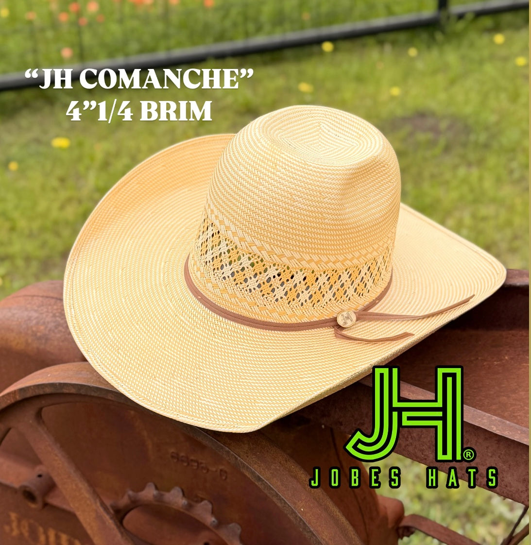 New JH Straw Hat “COMANCHE” 4”1/4 brim