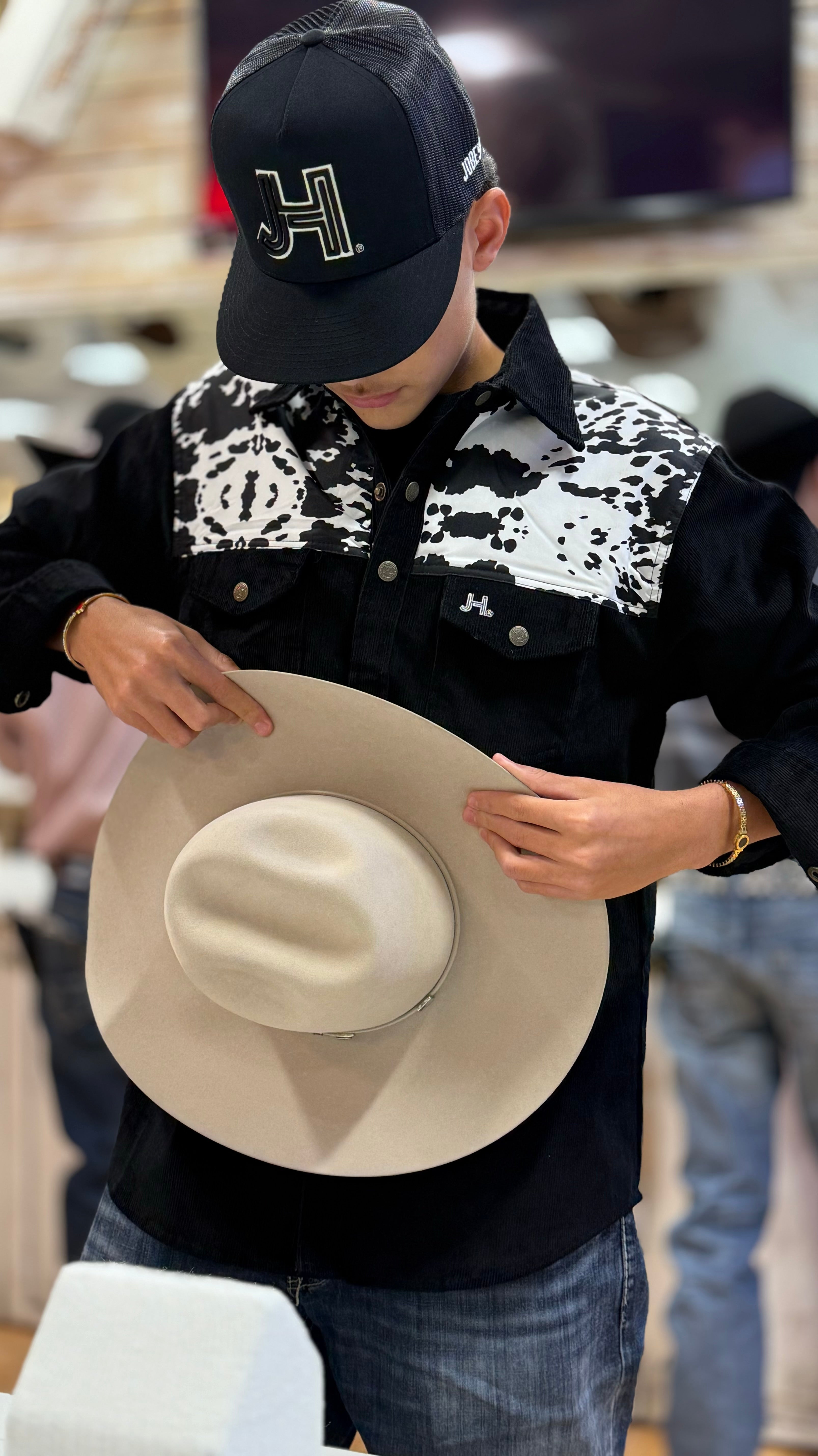 NEW JH Long Sleeve Heavy Corduroy Cow print shirt - Jobes Hats, LLC