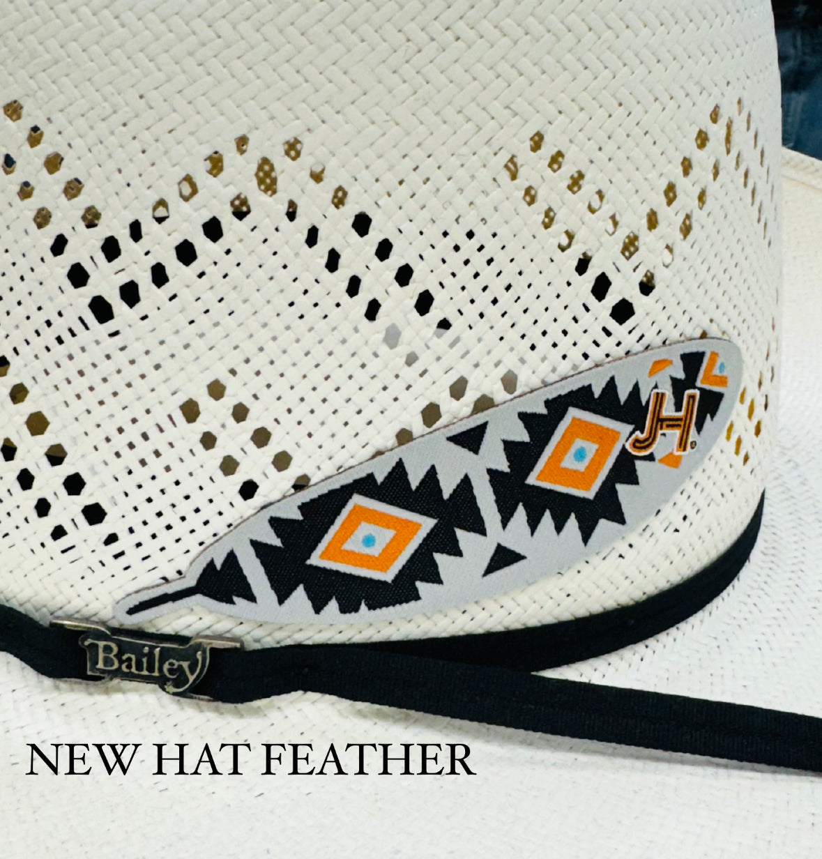 2024 Jobes Hats - patch/sticker - JH Feather orange/Black - Jobes Hats, LLC