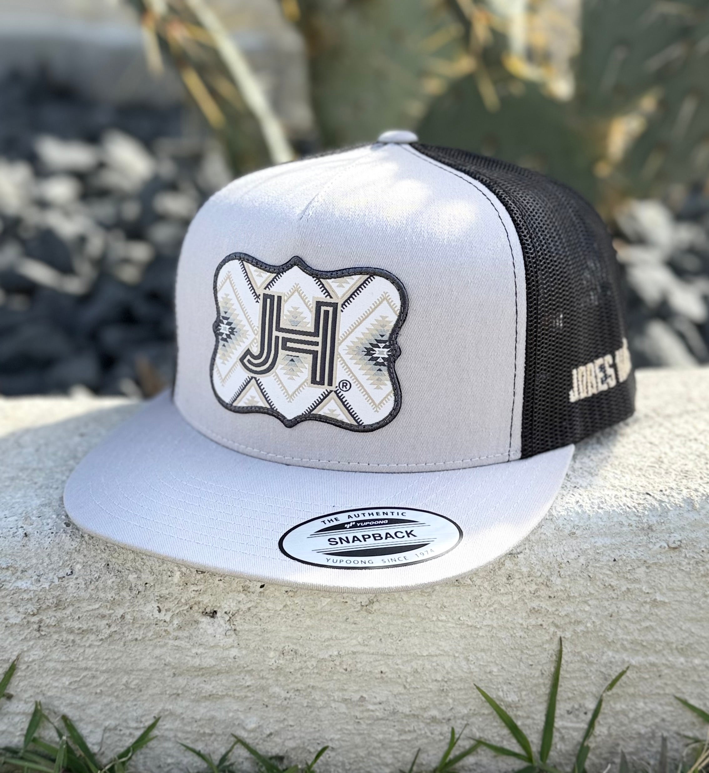 New 2024 Jobes Hats- Silver/Grey with Grey Aztec patch - Jobes Hats, LLC