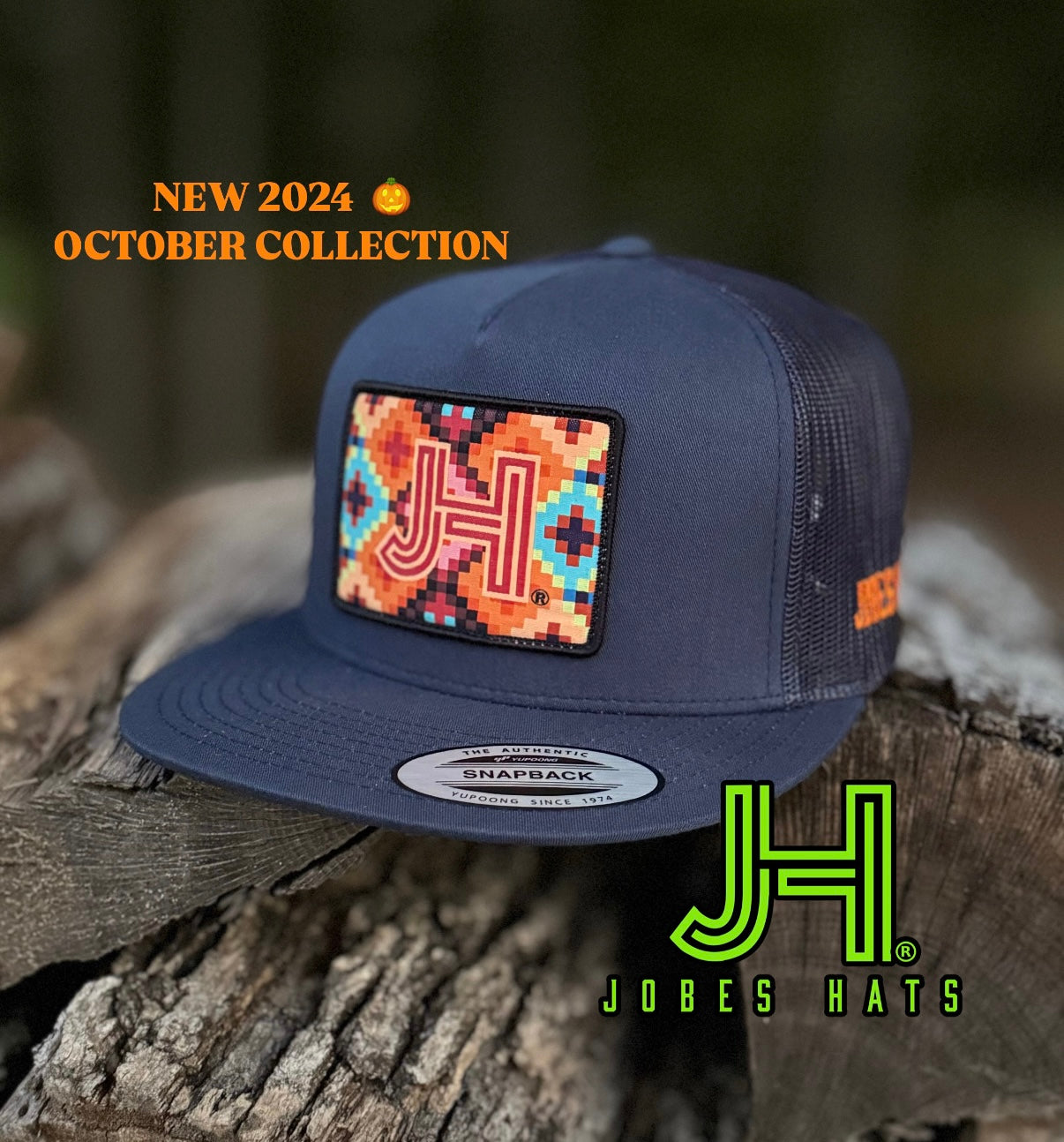 2024 Jobes Hats- All Navy Pixel patch - Jobes Hats, LLC