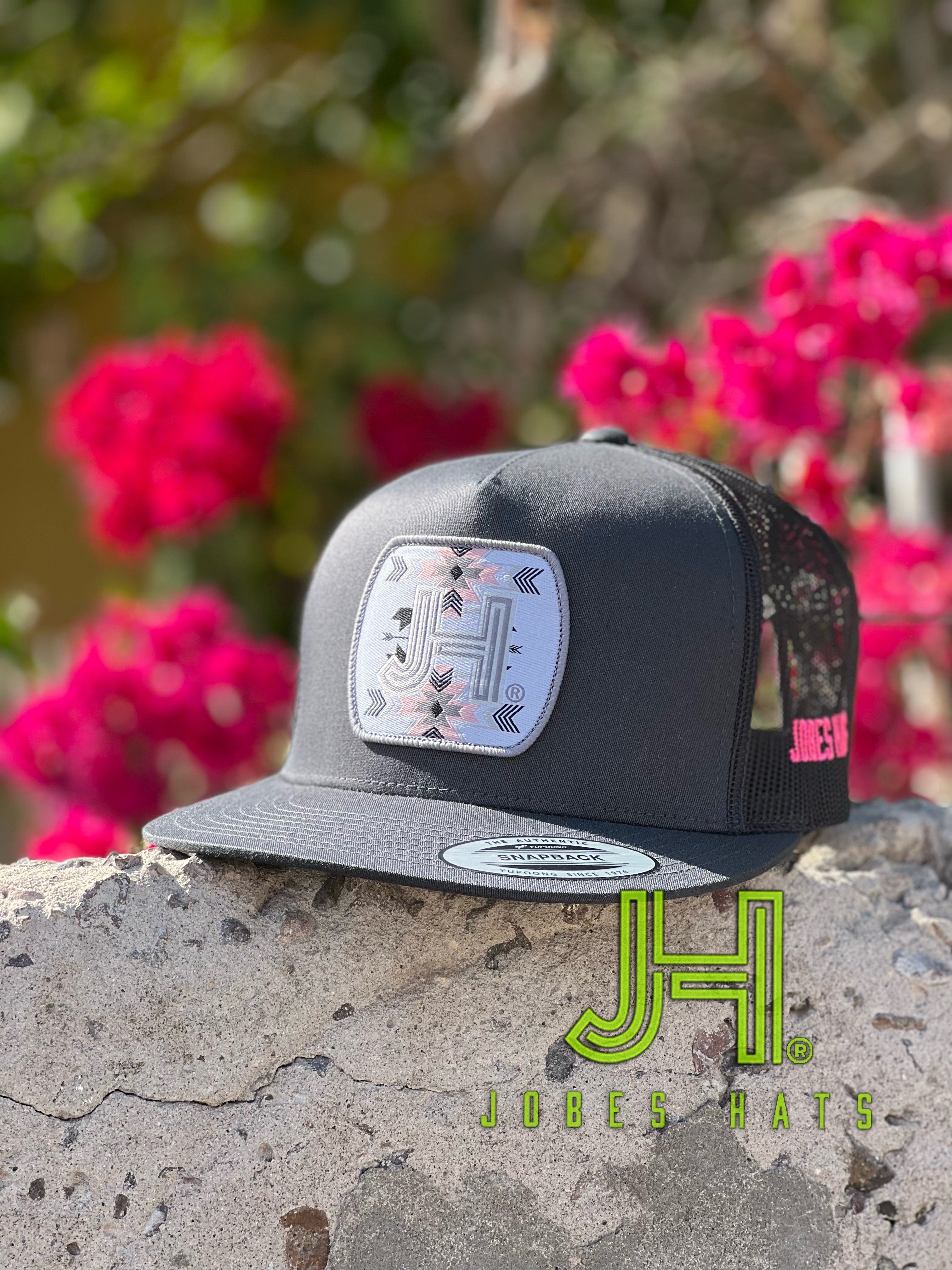 2023 Jobes Hats- All Charcoal Pink Arrow Patch - Jobes Hats, LLC