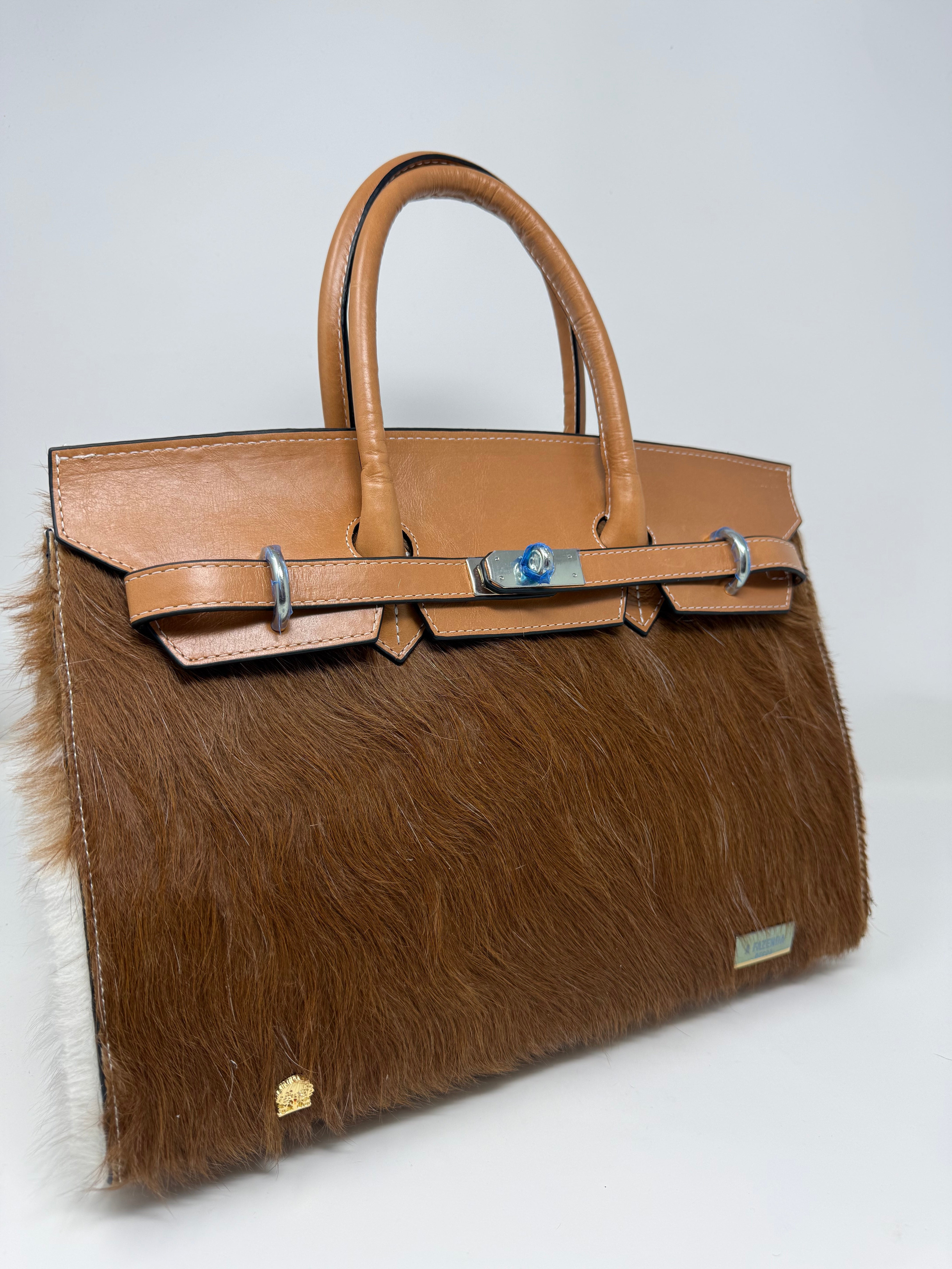 Hanna Genuine Cowhide Birkin Bag Purse #21