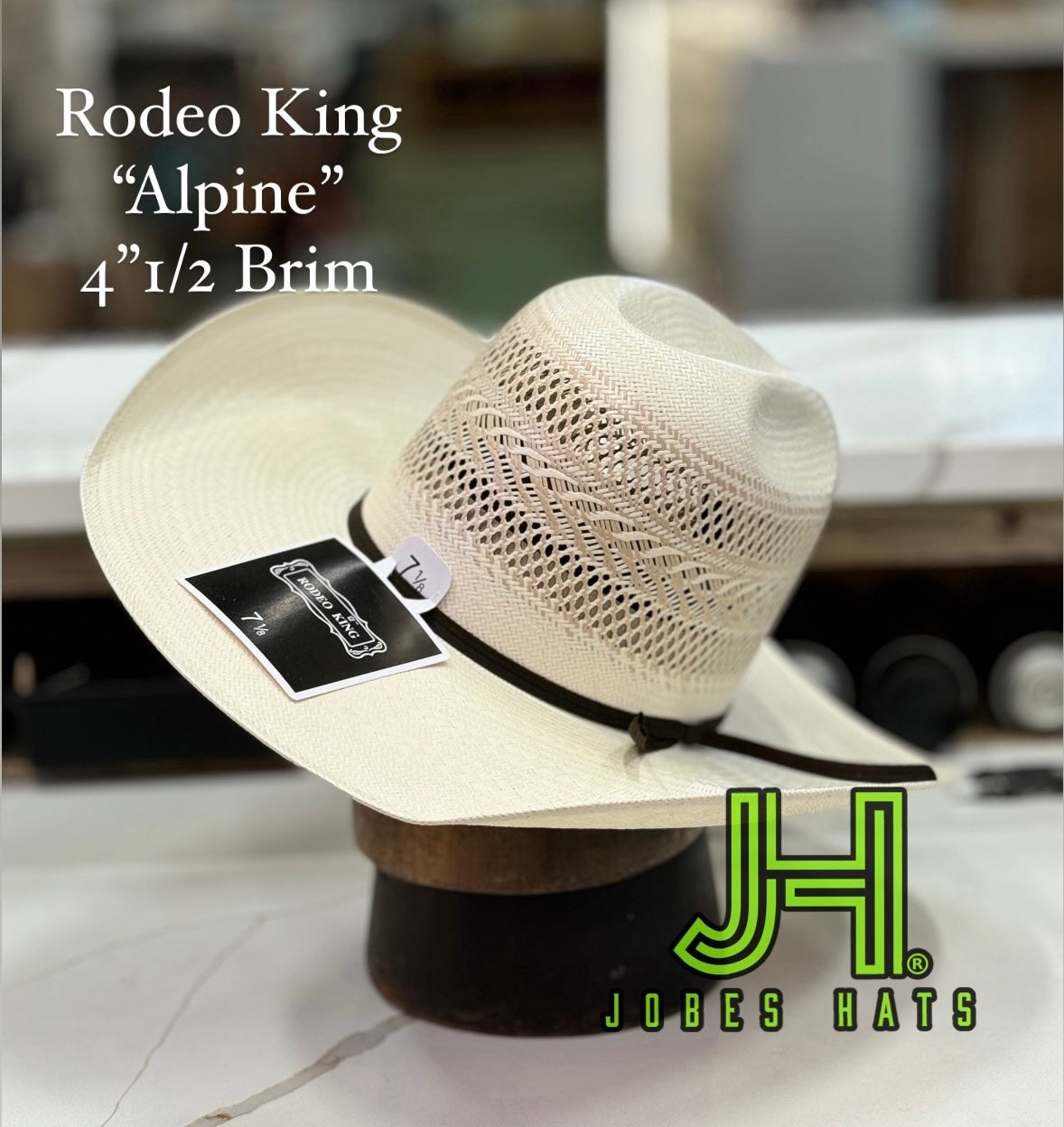 2024 Rodeo King Straw - Alpine 4”1/2 Brim - Jobes Hats, LLC