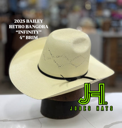 New 2025 Bailey Retro Bangora “Infinity” 4” Brim (Comes open and flat) - Jobes Hats, LLC