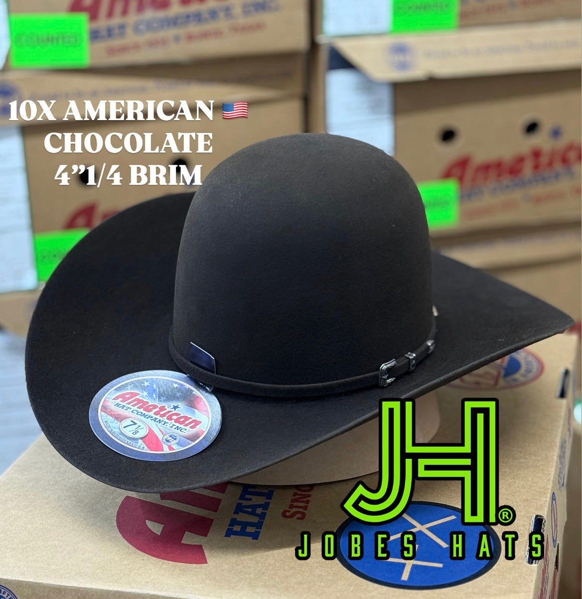American Hat Co Felt 10X Chocolate 4" 1/4 Brim - Jobes Hats, LLC