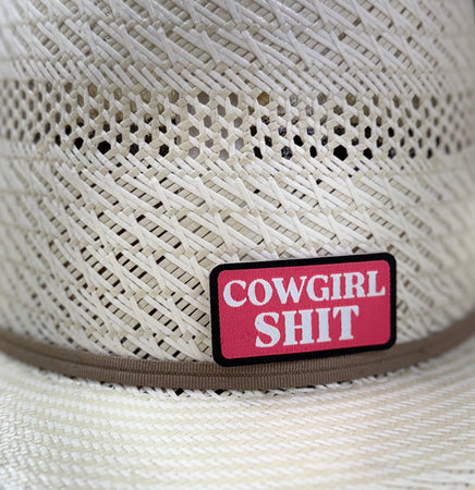 Hot pink cowgirl Sh*t black outline