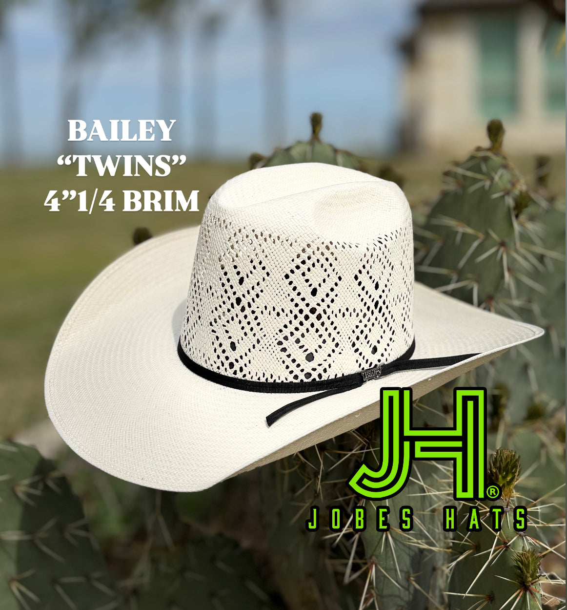 New 2025 Bailey “Twins” 4”1/4 brim (Comes open and flat) - Jobes Hats, LLC