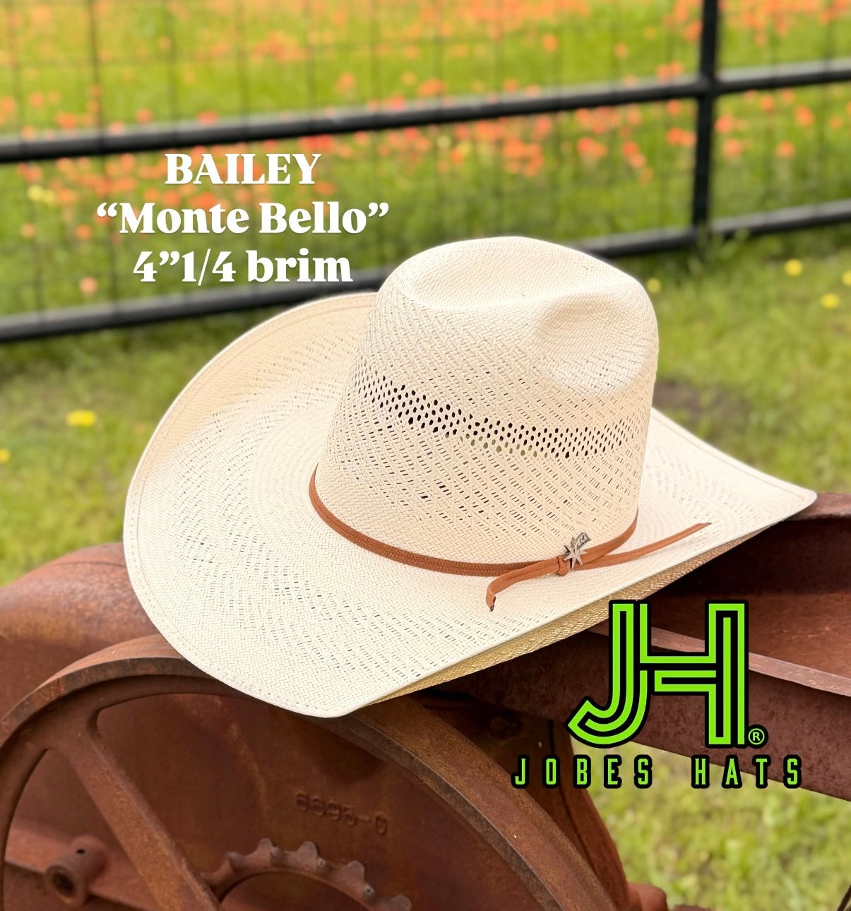 New 2026 Bailey “Monte Bello” 4”1/4 Brim (Comes open and flat)