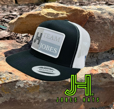 NEW Jobes Hats Trucker - Black/White Gray Team Jobes Patch - Jobes Hats