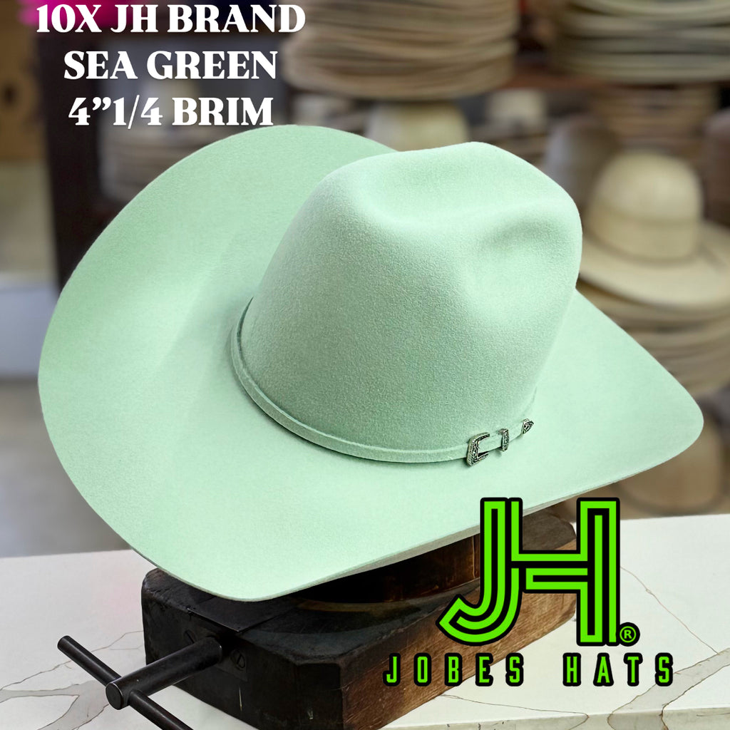 New 10X JH Sea Green Felt 6”crown 4”1/4 brim – Jobes Hats, LLC display picture 2