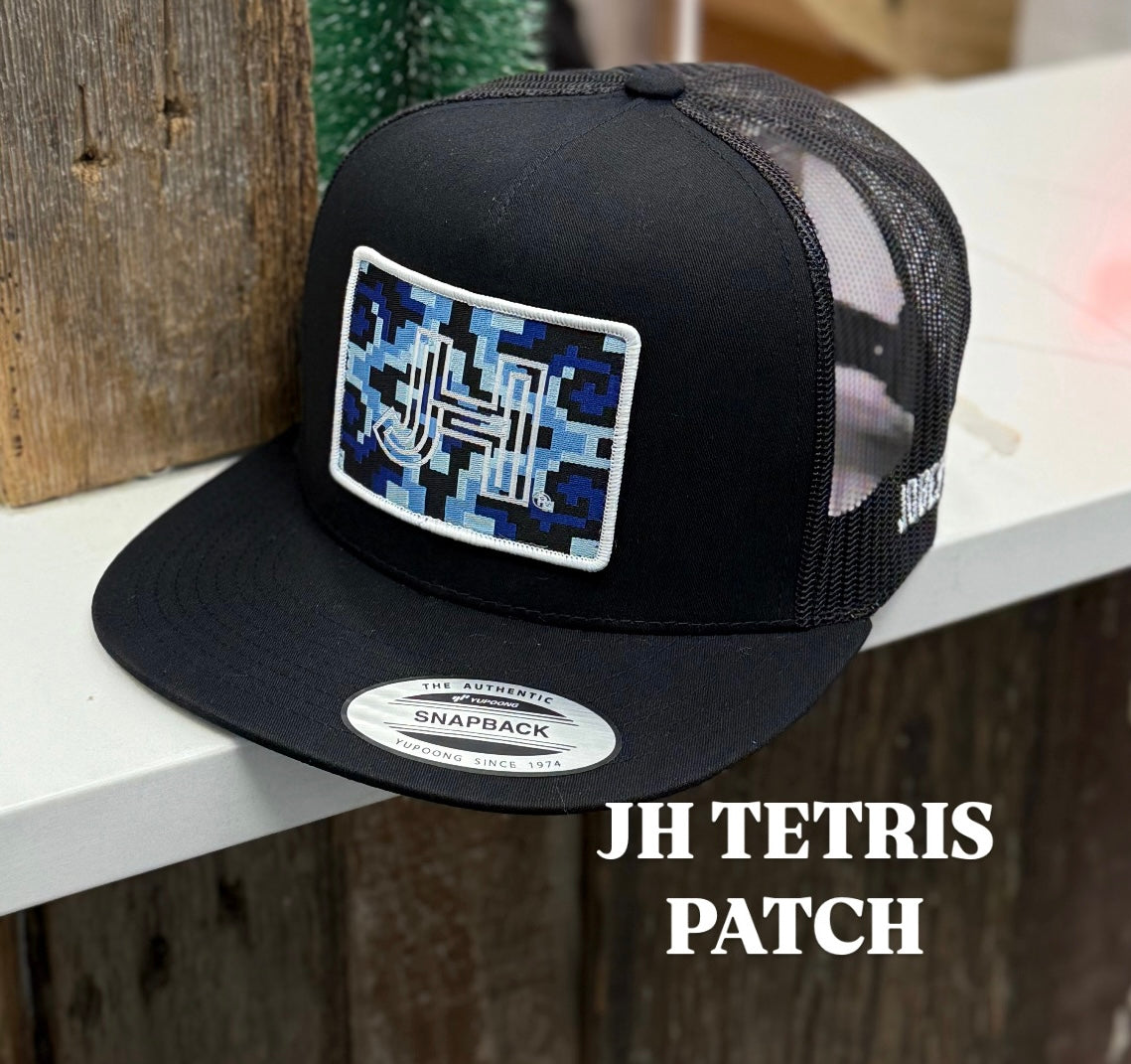 New 2024 JH cap- All Black Tetris patch - Jobes Hats, LLC