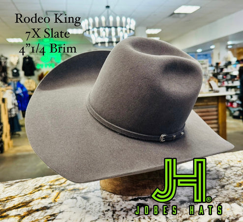 Rodeo King Felt 7X Moss Green 6” Crown and 4 1/4 Brim Self Band