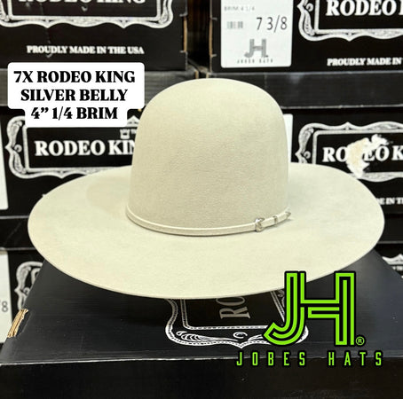 Rodeo King Felt 7X Silver Belly 4" 1/4 Brim 6”Crown