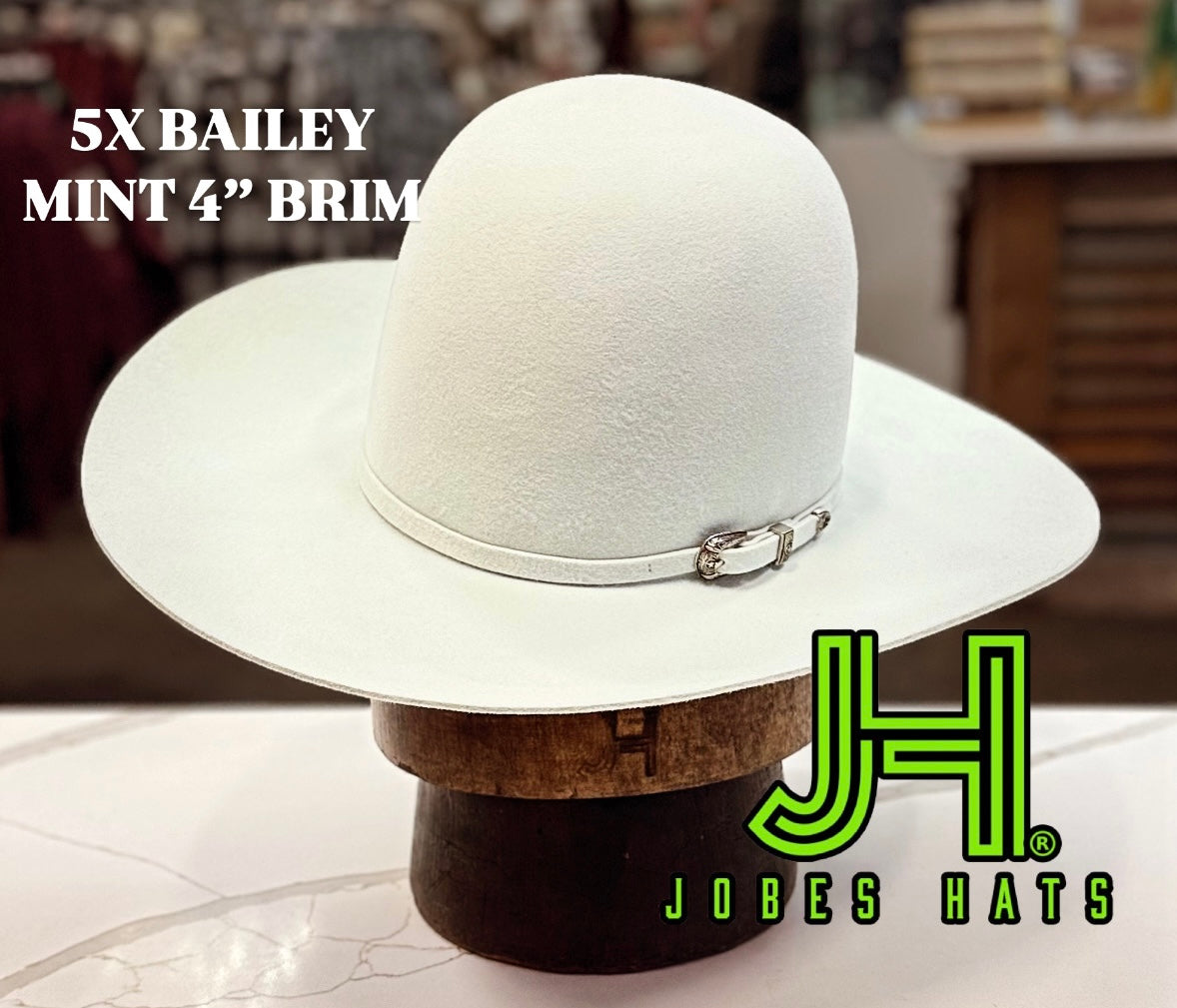 New 2025 Bailey 5X Fur Felt Mint 4” Brim and 6” crown - Jobes Hats, LLC