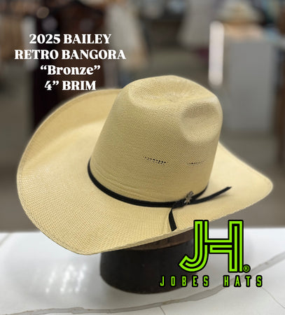 New 2025 Bailey Retro Bangora “Bronze” 4” Brim (Comes open and flat) - Jobes Hats, LLC