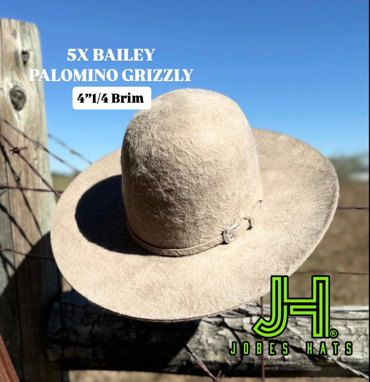 New 2025 Bailey 5X Fur Felt Palomino Grizzly 4” 1/4 Brim and 6