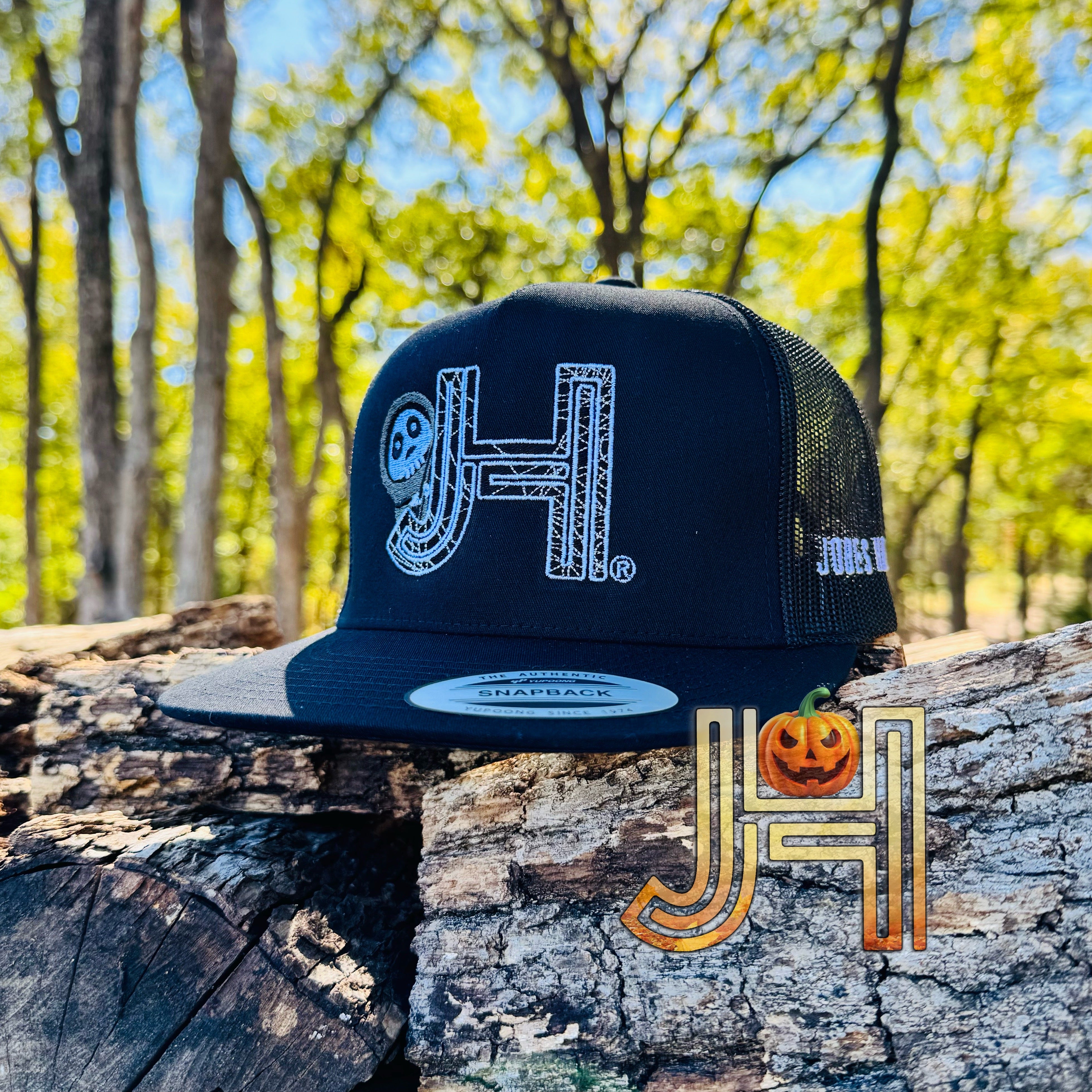 October Collection Jobes Hats Trucker cap - All Black Halloween Ghost - Jobes Hats