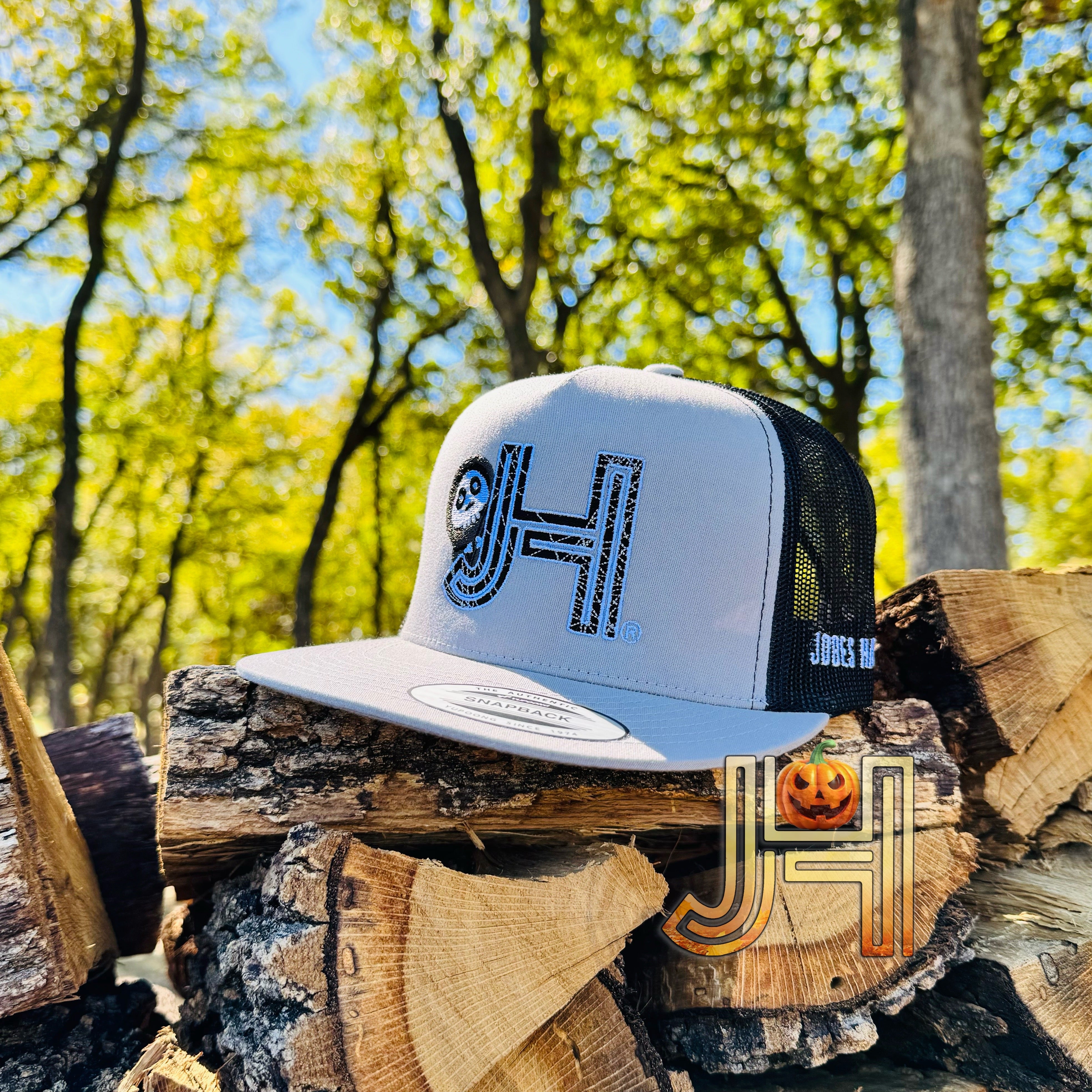 October Collection Jobes Hats Trucker cap - Silver/Black Halloween Ghost - Jobes Hats