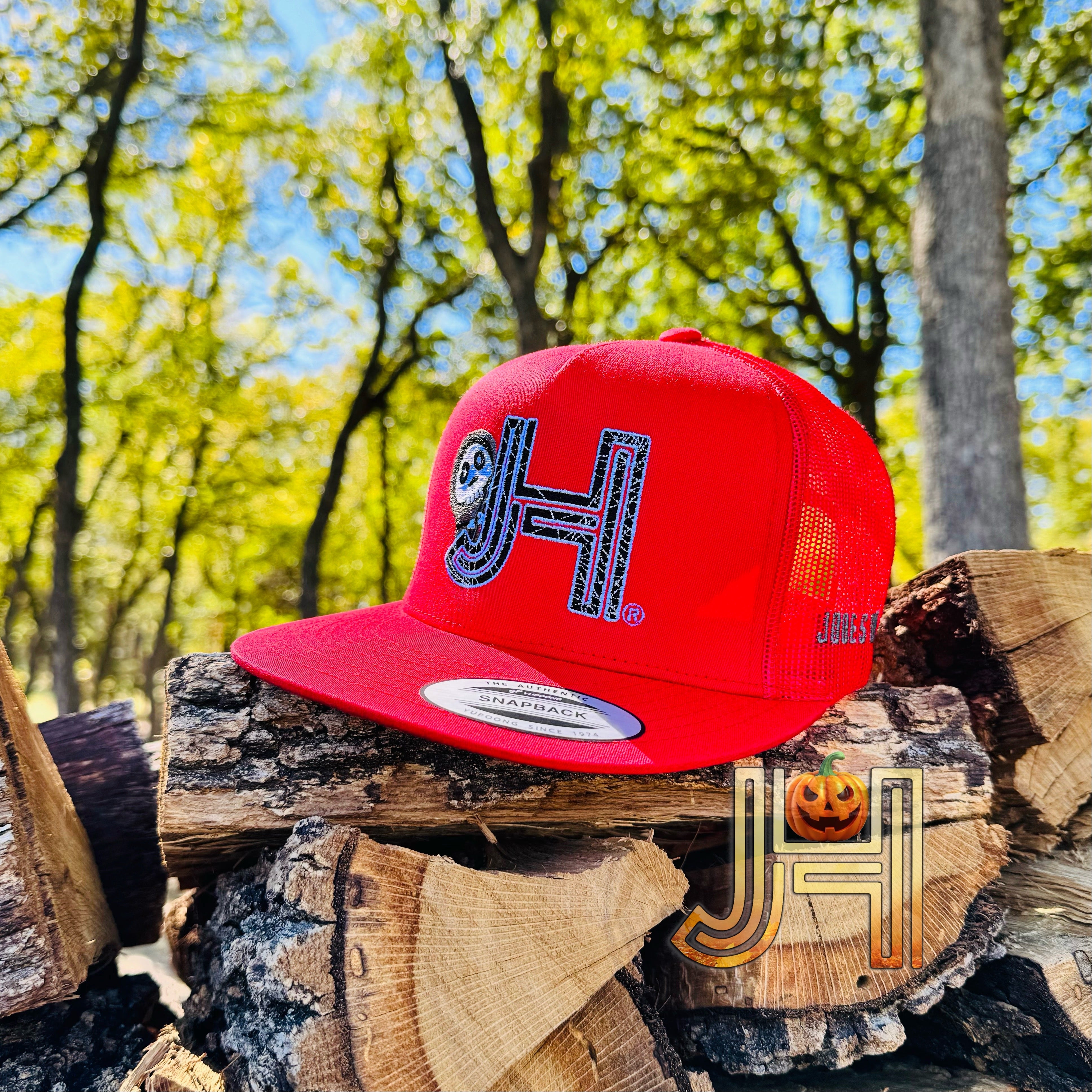 October Collection Jobes Hats Trucker cap - All Red Halloween Ghost - Jobes Hats