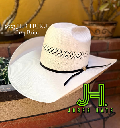 2023 Jobes Hats Straw Hat “CHURU” 4”1/4 Brim (Comes open and flat) - Jobes Hats