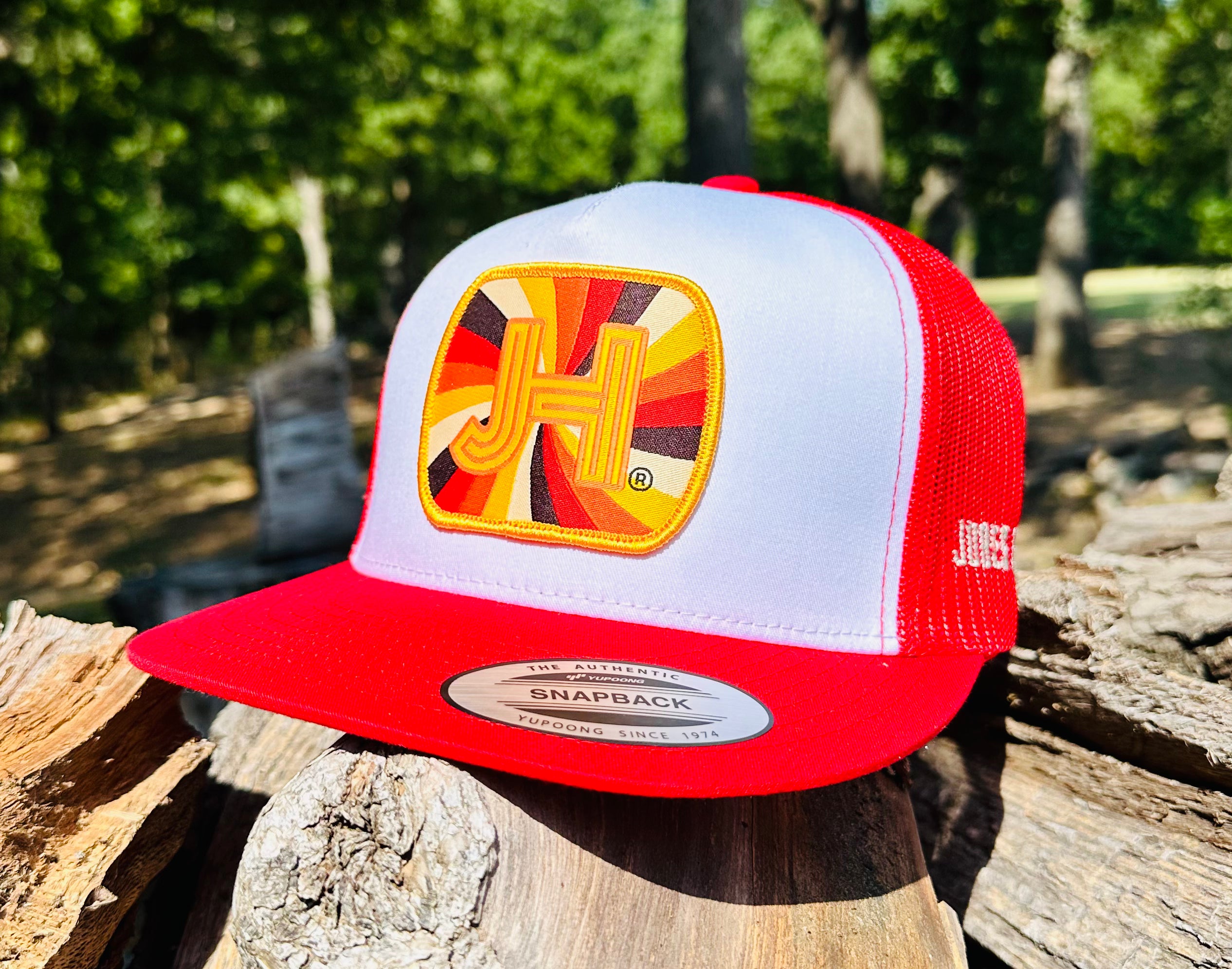 2023 August Collection Jobes Cap- White/Red Windmill patch - Jobes Hats