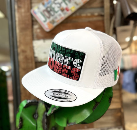 2023 Jobes Hats Trucker - All White triple Mexico patch - Jobes Hats