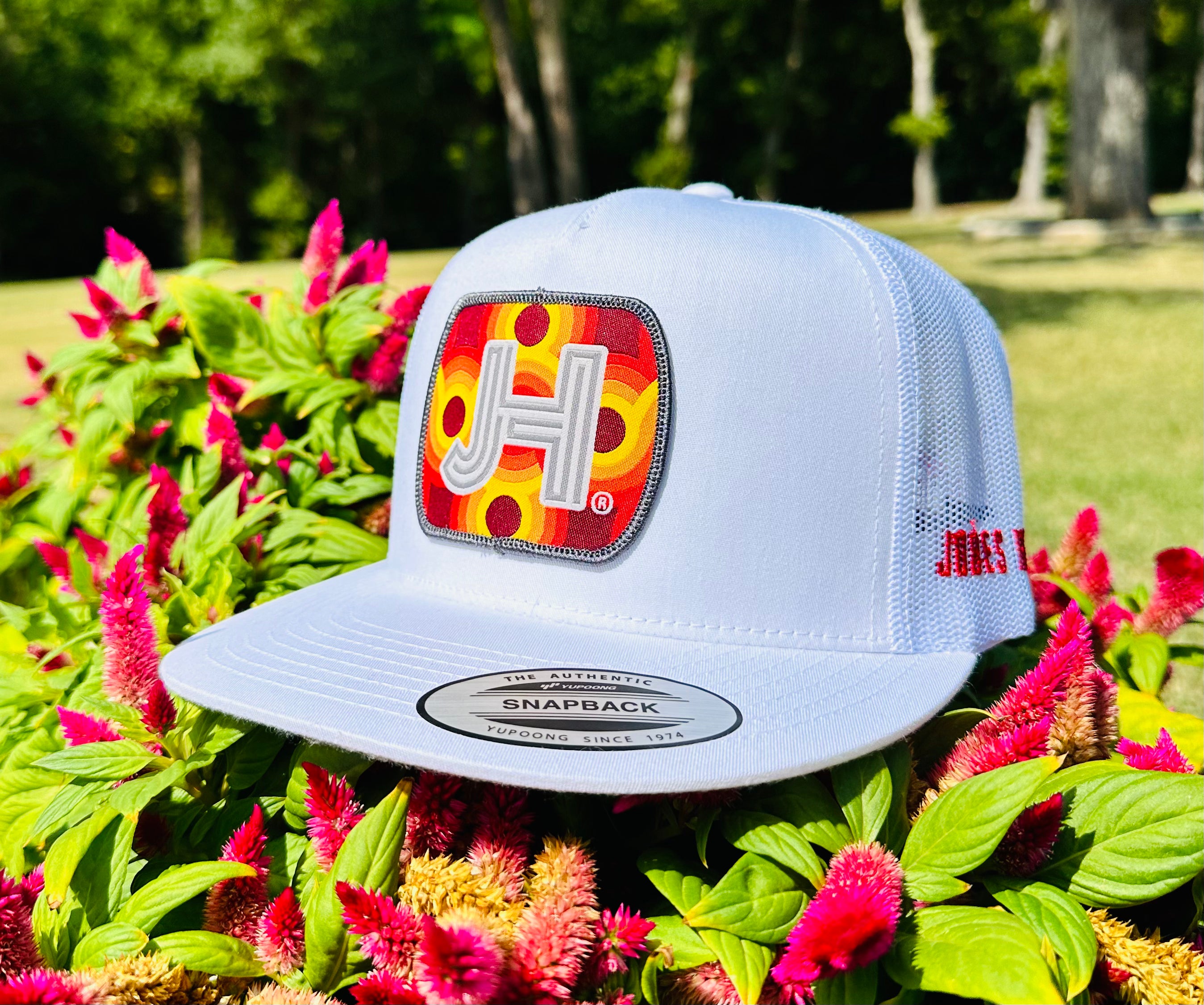 2023 August Collection Jobes Cap- All White Lava patch - Jobes Hats