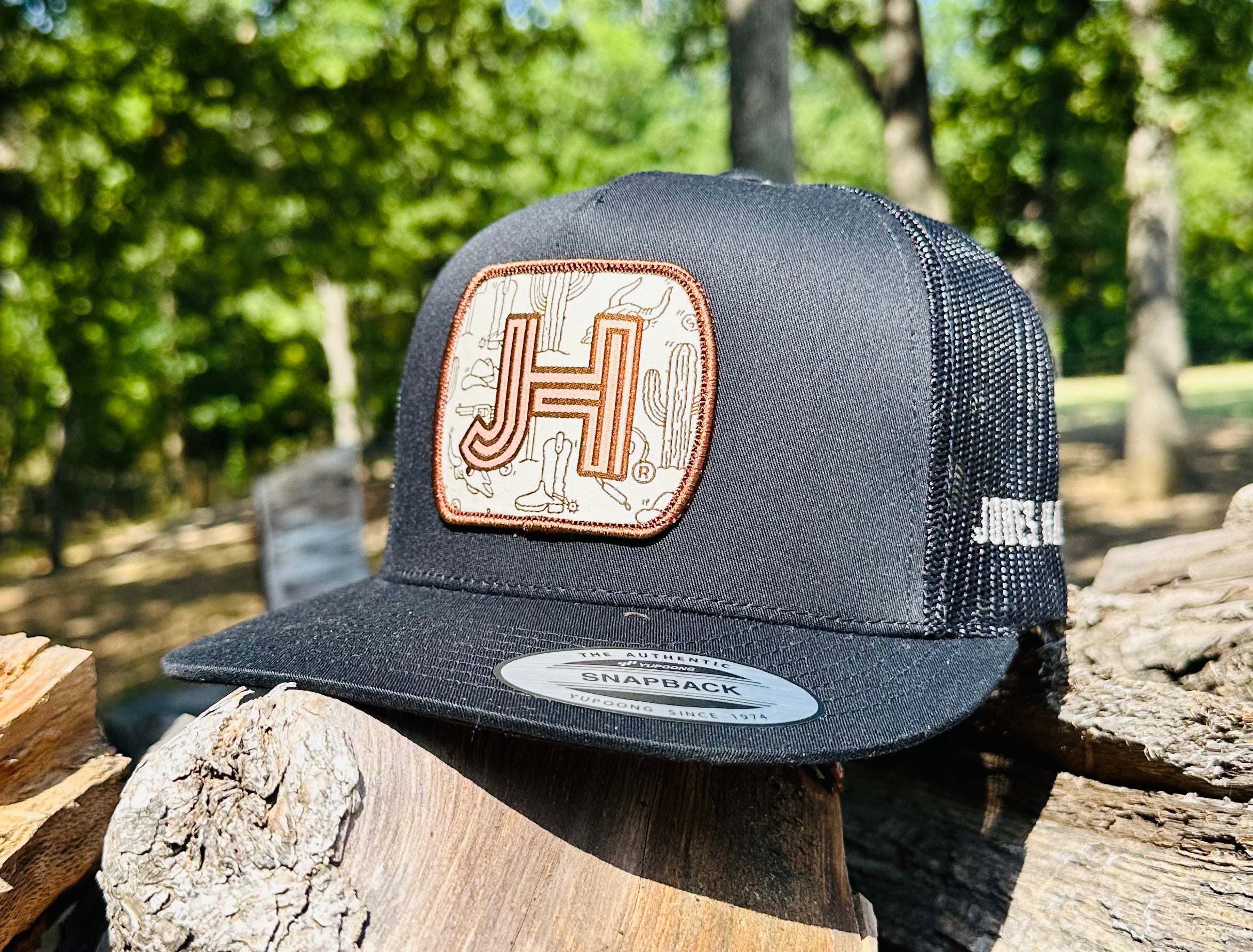 2023 August Collection Jobes Cap- All Black Hats n Boots patch - Jobes Hats