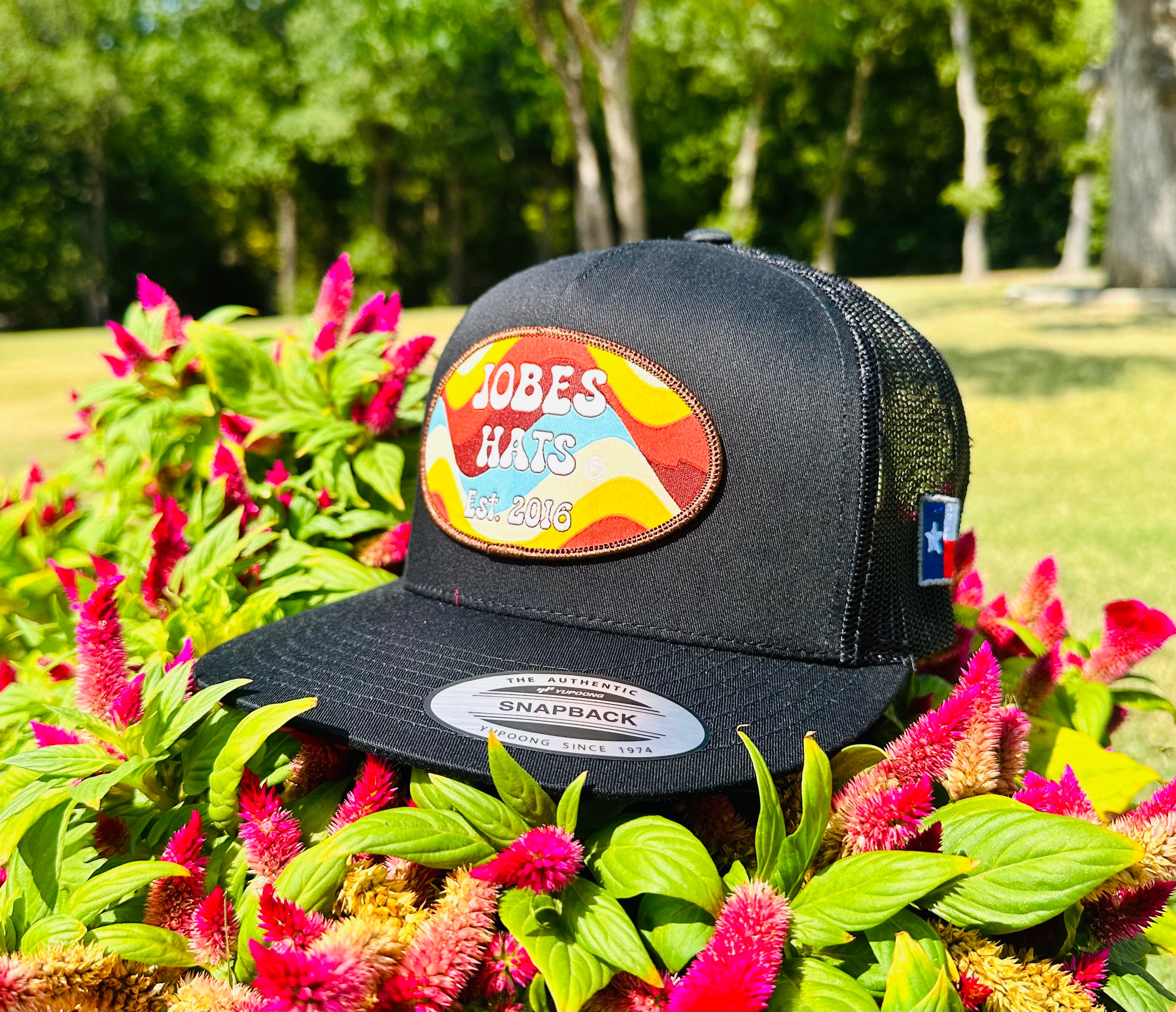 2023 August Collection Jobes Cap-  All Black Retro patch - Jobes Hats